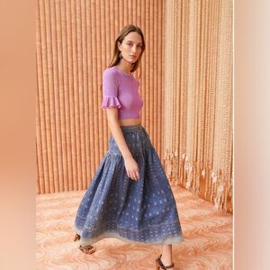 Ulla Johnson Astrid denim midi skirt size 6